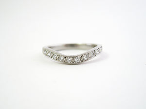 Platinum Diamond Half Eternity Wishbone Ring
