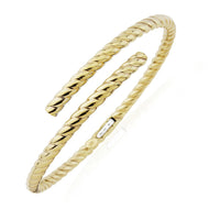 9CT Oval Tube Twisted Crossover Bangle