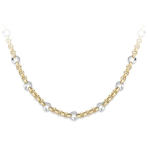9ct Two Tone Fancy Gold Necklet