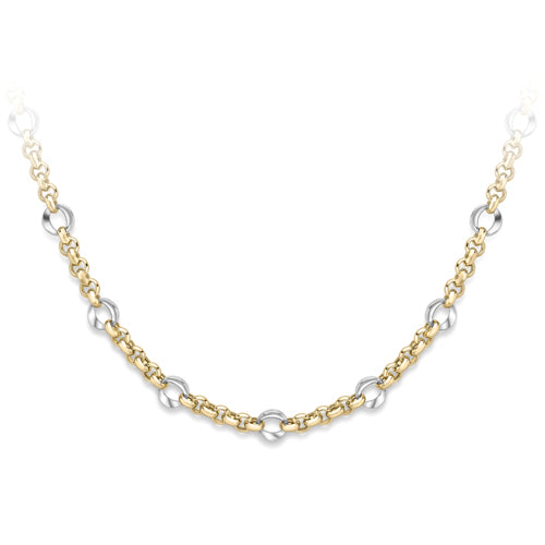 9ct Two Tone Fancy Gold Necklet