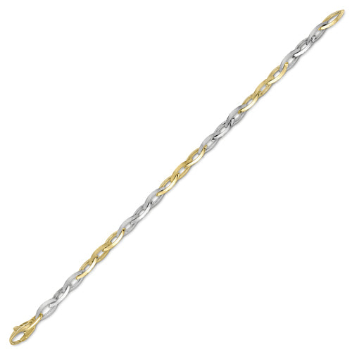 9ct Yellow and White Gold Contemporary Link Bracelet