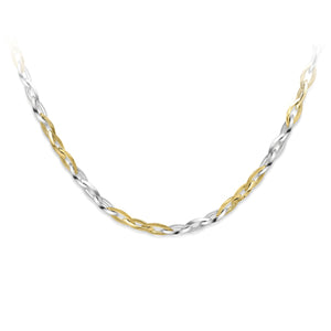 9CT White and Yellow Gold Contemporary Link Necklace