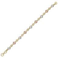 9CT White Rose and Yellow Gold Bracelet