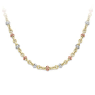 9CT White Rose and Yellow Gold  Necklace