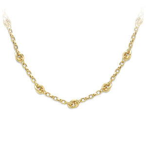 9CT Yellow Gold Fancy Link  Necklace