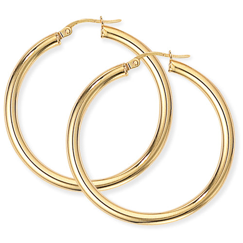 9ct Gold Classic Hoop Earrings