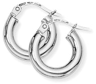 9ct White Gold Classic Hoop Earrings