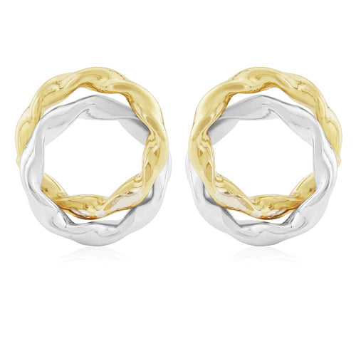 9ct White and Yellow Gold Fancy Stud Earrings