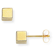 9ct Gold Cube Stud Earrings