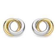 9ct Yellow and White Gold Stud Earrings