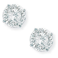 9ct White Gold Claw-set Cubic Zirconia Stud Earrings