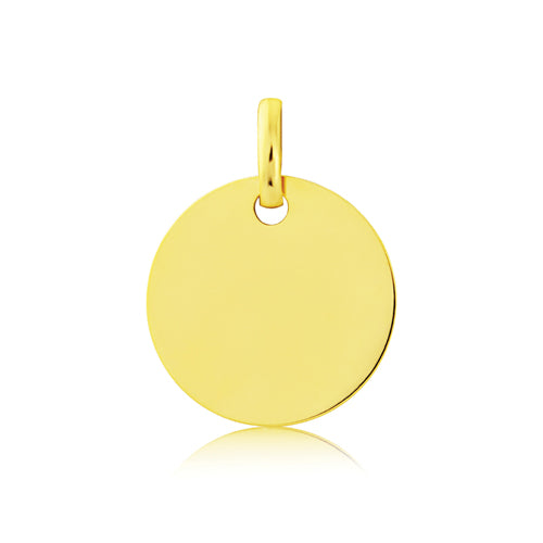 9ct Gold Dog Disk Tag Pendant