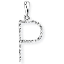 Load image into Gallery viewer, 18ct White Gold Diamond Initial Pendant (A-Z Available)
