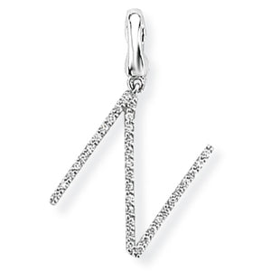9ct White Gold Diamond Initial Pendant (A-Z Available)