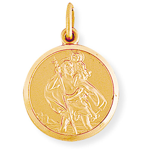 9ct Gold Round St Christopher Medallion