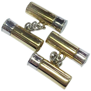 Silver Gold-Plated Shotgun Cartridge Chain Cufflinks