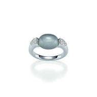 Viventy Silver CZ and Moonstone Ring