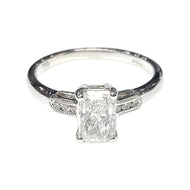 Certified 1.04 Carat Radiant Cut D Color Diamond Single-Stone Engagement Ring