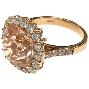 Rose Gold Morganite and Diamond Cluster Ring