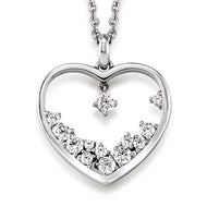 Viventy Silver CZ Heart Pendant