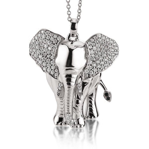 Viventy Silver CZ Elephant Pendant