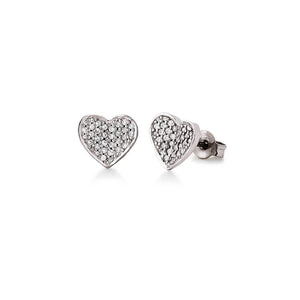 Silver Viventy Heart CZ Earrings