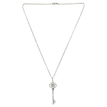 Load image into Gallery viewer, 18 Carat White Gold Diamond Set Tiffany Style Key Pendant
