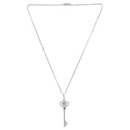 18 Carat White Gold Diamond Set Tiffany Style Key Pendant