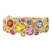 Fancy Multi-Coloured Sapphire and Diamond Ring
