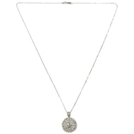 18 Carat White Gold Diamond Target Cluster Pendant