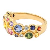 Fancy Multi-Coloured Sapphire and Diamond Ring