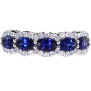 5Stone Sapphire and Diamond Cluster Ring