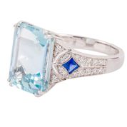 Load image into Gallery viewer, Aquamarine, Sapphire and Diamond Ring
