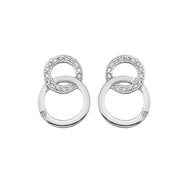 Silver Hot Diamonds Interlocking Earrings