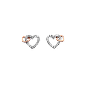Silver Hot Diamonds Heart Earrings