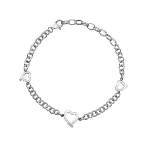 Silver Hot Diamonds Heart Bracelet