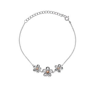 Silver Hot Diamonds Flower Bracelet
