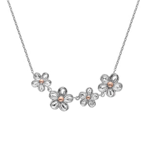 Silver Hot Diamonds Flower Necklace