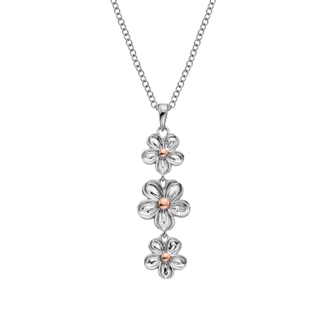 Silver Hot Diamonds Flower Pendant