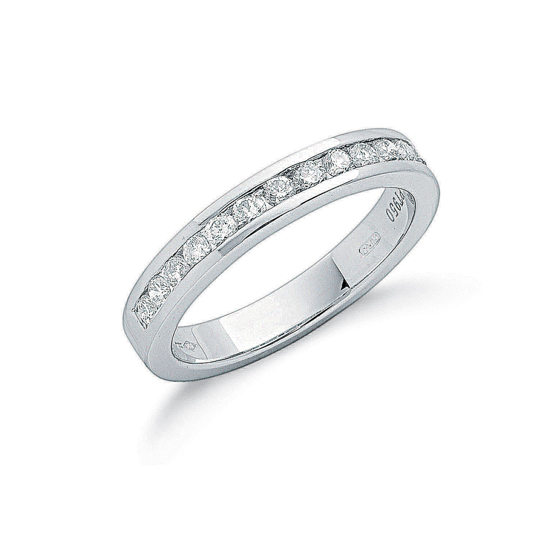Platinum Diamond 0.50ct Half Eternity Ring