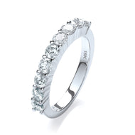 18ct White Gold Diamond 1.00ct Half Eternity Ring