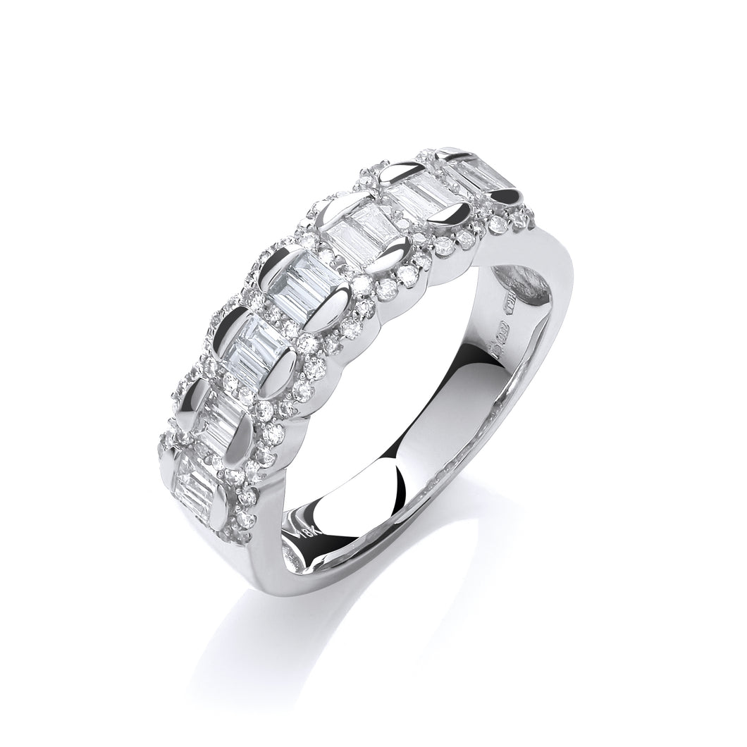 18ct White Gold Diamond 0.75ct Half Eternity Ring