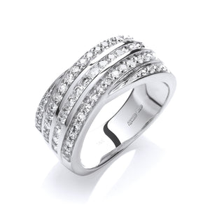 18ct White Gold Diamond 0.75ct Crossover Ring
