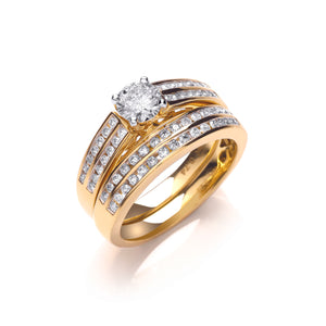 18ct Yellow Gold Diamond 1.00ct Bridal Set