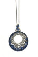 Load image into Gallery viewer, 18ct White Gold Diamond and Sapphire large Pendant
