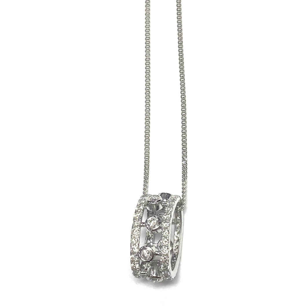 Cartier Style 18ct white gold Diamond pendant