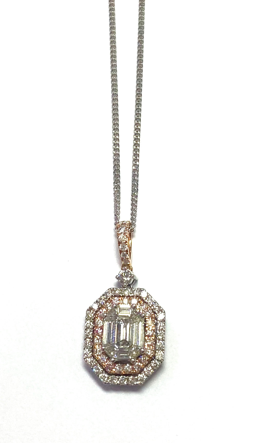18ct Rose and White Gold Diamond  Pendant