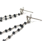 Load image into Gallery viewer, Black and White Diamond Drop Earrings
