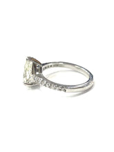 Load image into Gallery viewer, Pear Shape Diamond Single Stone Engagement Ring with Diamond Shoulders
