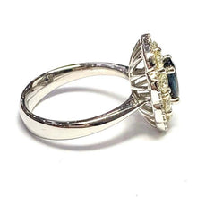 Load image into Gallery viewer, 18 Carat White Gold Sapphire and Diamond Flower Cluster Ring

